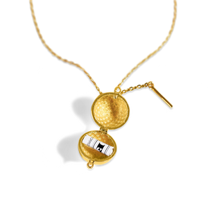 Sphere + Wand Locket - Gold
